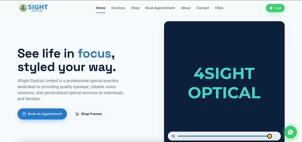 Preview of the 4Sight Optical website