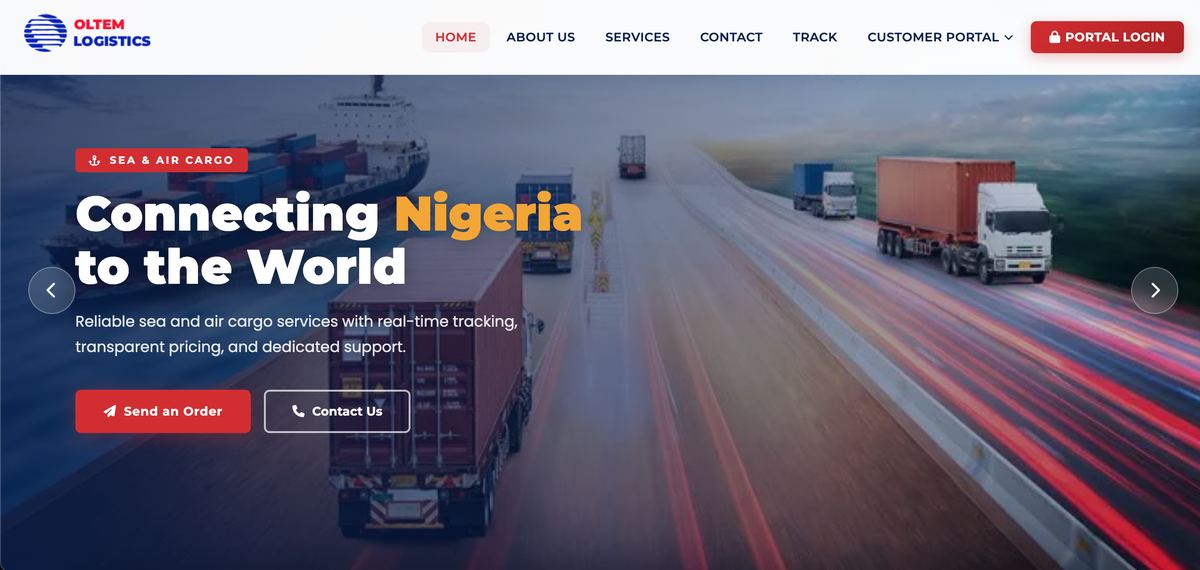 Preview of the OLTEM Logistics website