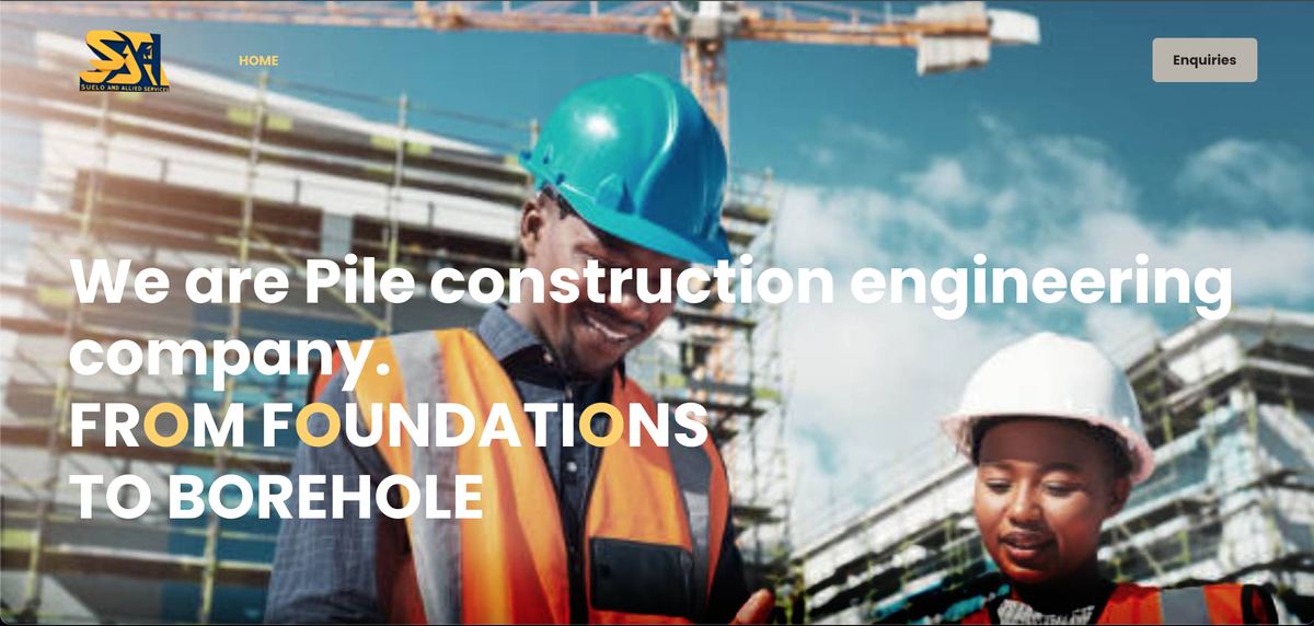 Preview of the Suelo Allied Services website