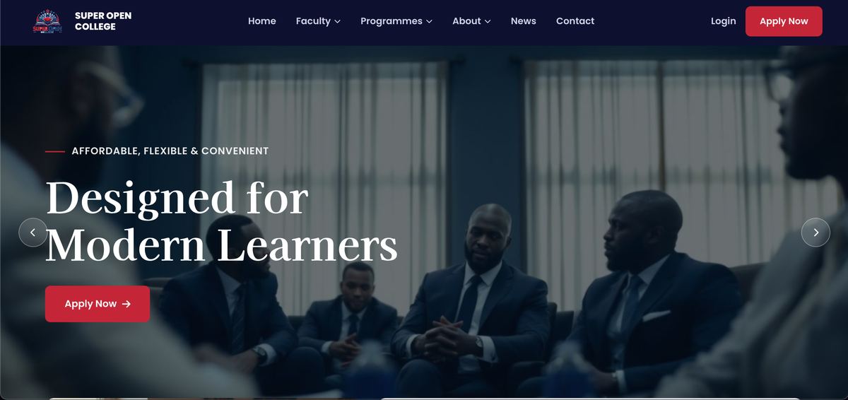 Preview of the Super Open College website